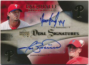 ☆ Yoel Hernandez / Joseph Bisenius MLB 2007 UD Exquisite Rookie Signature Auto 25枚限定 直筆サイン デュアルオート ヘルナンデス