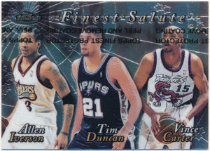☆ Allen Iverson / Vince Carter / Tim Duncan 1999-00 Topps Finest Salute ティム・ダンカン / ヴィンス・カーター / アイバーソン