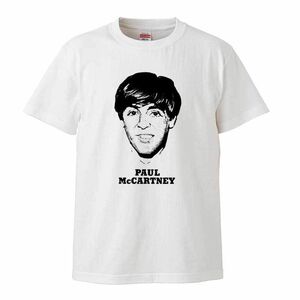 【Lサイズ 白Tシャツ】ポールマッカートニー Paul McCartney ビートルズ BEATLES 染み込みプリント バンドTシャツ 60s レコード CD