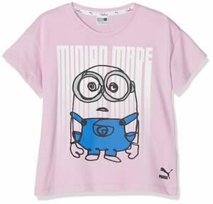 プーマ ミニオンズ コラボ ガールズ 半袖Tシャツ 140 ピンク Minions ボブ 子供用 女の子 キッズ ジュニア GIRLS 送料370円