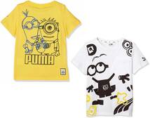 プーマ ミニオンズ コラボ キッズ 半袖Tシャツ 2枚セット 128 イエロー ホワイト Minions 子供用 男女兼用 ジュニア 送料370円_画像1