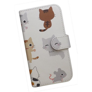 Galaxy S24 Ultra SC-52E/SCG26　スマホケース 手帳型 プリントケース 猫 ねずみ動物 かわいい ねこ キャラクター