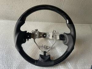  outlet cheap exhibition! Suzuki Hustler MR31S/MR41S gun grip steering gear black wood grain steering wheel after market goods 