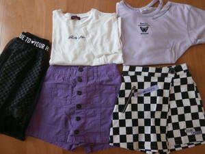 １４０サイズ・女の子　スカート風ショートパンツ3枚　＆　半袖Tシャツ2枚　レピピアルマリオ、ラブトキシックあり