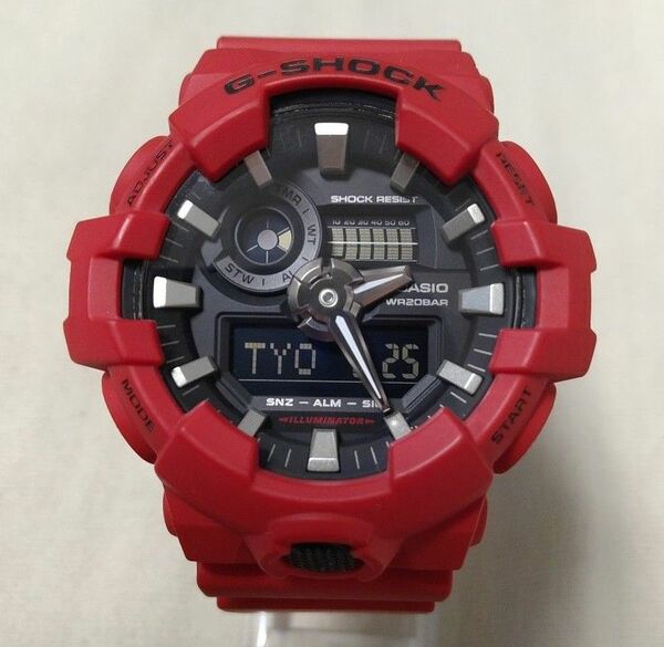 値下げ 中古 CASIO G-SHOCK GA-700 レッド×ブラック ツートンカラー