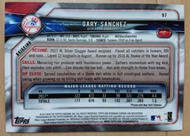 ★GARY SANCHEZ BOWMAN 2018 #97 MLB メジャーリーグ ゲイリー サンチェス NEW YORK YANKEES ニューヨーク ヤンキース_画像2