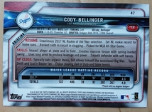 ★CODY BELLINGER BOWMAN 2018 #47 MLB メジャーリーグ コディ ベリンジャー LOS ANGELES DODGERS LA ドジャース 新人王 MVP_画像2