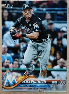 ★DEREK DIETRICH TOPPS 2018 #657 MLB メジャーリーグ デレク ディートリック CINCINNATI REDS レッズ MIAMI MARLINS マイアミ マーリンズ