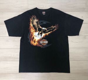 Harley Davidson Flame Eagle ビンテージ Tシャツ XL ハーレーダビッドソン フレイム イーグル ファイヤーパターン ブラック ヴィンテージ