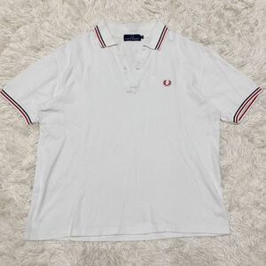  rare L! Fred Perry [ summer. . position ]FRED PERRY polo-shirt short sleeves Logo embroidery Toriko color line white deer. . spring summer *