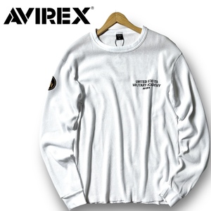 新品 AVIREX アヴィレックス U.S.ARMY ミニワッフル素材 吸汗速乾 コットン 長袖Tシャツ ロンT カットソー 3230060 M ミリタリー ◆B3869