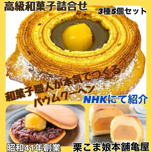 【NHK でも紹介】栗　和菓子　バウムクーヘン　焼き菓子　どら焼き　5個セット