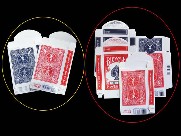 【即決・送料無料】BICYCLE バイシクル バイスクル トランプ カード 組み立て式の空箱　5枚（赤3、青2）セット