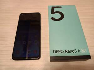 OPPO Reno5 A 6.5インチ メモリー6GB ストレージ128GB シルバーブラック 楽天モバイル