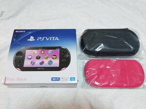 PS Vita　新品同様　ピンク ブラック　PCH-2000　液晶画面は、完全に無傷　ほとんど未使用　メモリー16GB 付属品も綺麗な美品 全9点セット 