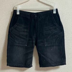 【超美品】denim by vanquish & fragment エイジング加工 コーデュロイ ショートパンツ (ブラック)　藤原ヒロシ　goodenough