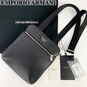  почти не использовался действующий EMPORIO ARMANI Emporio Armani сумка на плечо сумка "body" кожа наклонный .. возможность Cross корпус задний мужской 