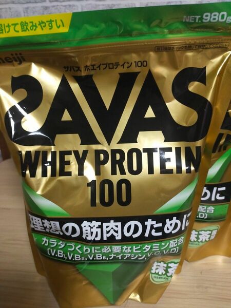 ザバス(SAVAS) ホエイプロテイン100 抹茶風味 980g 明治　1袋