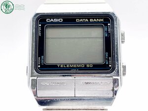 2406600742　＃ CASIO カシオ DATA BANK データバンク DB-500 クォーツ QZ デジタル 腕時計 シルバー 純正ベルト ヴィンテージ 中古