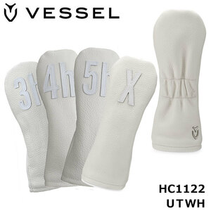 ベゼル HC1122 レザー ヘッドカバー ナンバー【#5h】単品 ユーティリティー用 ホワイト VESSEL 送料無料 即納