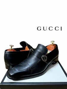 [ подлинный товар гарантия ] прекрасный товар * GUCCI Gucci * Loafer бизнес обувь кожа обувь платье обувь 114416 размер 41 1/2 26.5cm соответствует 
