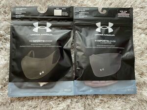 未使用 6600円★アンダーアーマー マスク 2点セット UNDER ARMOUR スポーツマスク MASK SPORTS UA S Ｍ　L アスリート 撥水加工 冷感素材