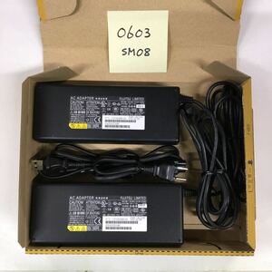 (0603SM08) free shipping / used /FUJITSU Fujitsu Fuji tsuu/FMV-AC318(SEC165P2-19.0)/19V/7.9A/ original AC adapter 2 piece set 