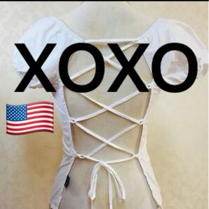 【訳あり】【評価を下げない方だけ】 XOXO 背中 レースアップ セクシートップス