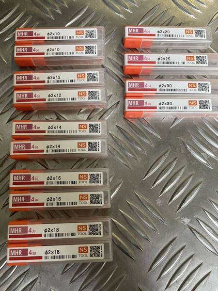 新品未使用 日進工具 MHR430 φ2 ロングネックスクエアエンドミル 14本セット