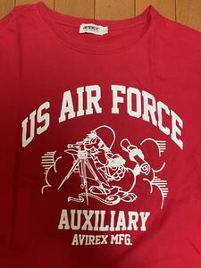 【Tシャツ】AVIREX アヴィレックス US AIR FORCE Tシャツ 赤 Lサイズ