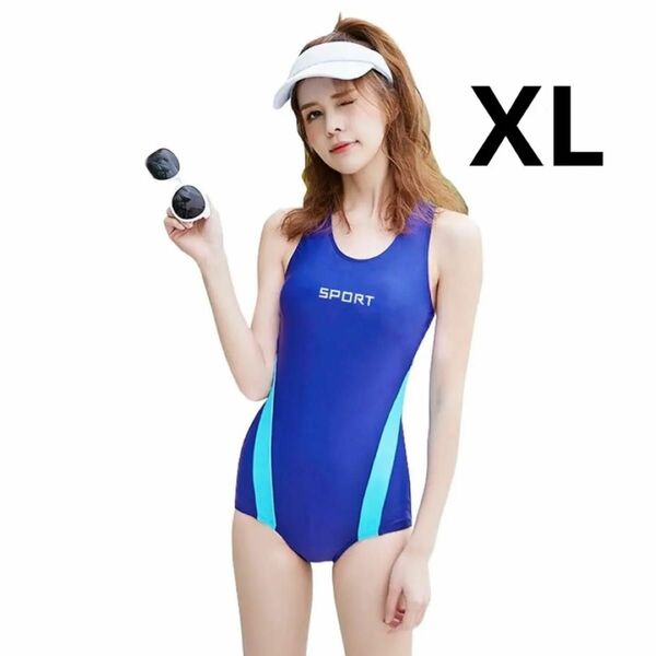 水着 レディース 競泳水着 フィットネス水着 体型カバー スイムウェア ワンピース XL