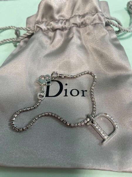 Christian Dior ディオール　ブレスレット　ラインストーン　シルバー