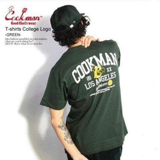 COOKMAN T-shirts College Logo -GREEN- メンズ Tシャツ 半袖Tシャツ ストリートＳ寸