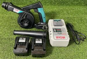 1 jpy start [ animation equipped ]RYOBI / Ryobi rechargeable blower BBL-140 charger battery 14.4v 2 piece attaching ..OK/ direct . possible k0601-3-3b