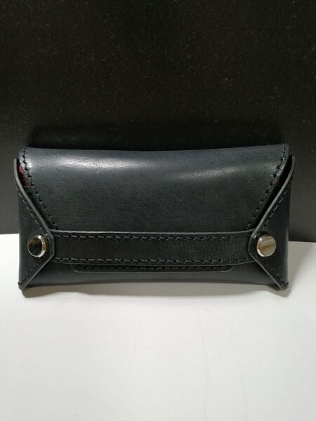 ハンドメイド レザークラフト 長財布 オリジナル カードケース ロウ塗り込みレザー 手縫い 染色