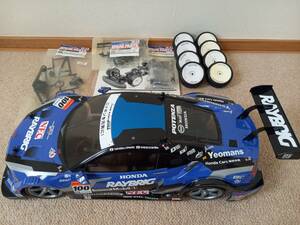 [ used beautiful goods ] Tamiya 1/10 F103GT chassis servo, Raybrig NSX body, option parts, other extra attaching 