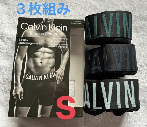 【送料無料 】3枚組★A新品 Calvin Klein カルバンクライン メンズ ボクサーブリーフ S マイクロファイバー（日本サイズS～M）1