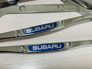 スバル SUBARU車用 純正 ナンバーフレーム ナンバープレートカバー 送料無料 2枚セット