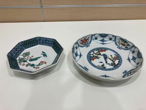 [1 jpy start ] Kutani Japanese-style tableware small plate Kutani 2 pieces set 