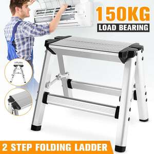  great popularity maximum load 150kg multifunction aluminium 2 step step tool folding type ladder durability step pcs working bench compact withstand load 