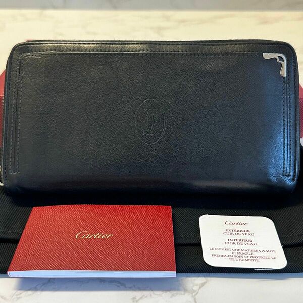 新品同様！ カルティエ　Cartier 財布 長財布　マストドゥ ラウンドファスナー