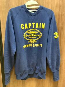 - boat house Boat House sweatshirt reverse side nappy navy blue color XL made in Japan 