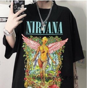 インユーテロ バンドTシャツ in utero ニルヴァーナ 黒　古着 S~2XLサイズ選択/1点