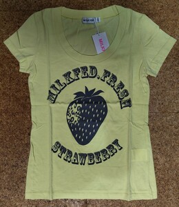 500 иен ~ milkfed. Milkfed новый товар футболка S/S TEE strawberry размер XS YELLOW желтый принт футболка короткий рукав футболка сделано в Японии .