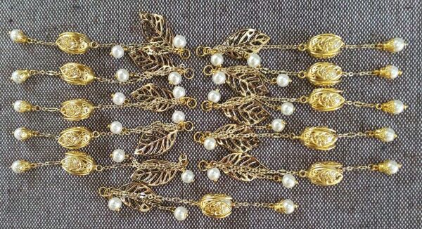 【半製品】アクセサリーパーツ(木の葉と落果) 11個入り (B)