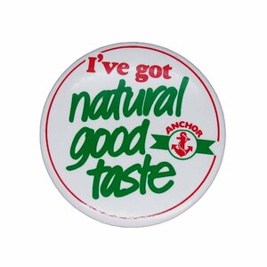 イギリス 輸入雑貨 レトロ 缶バッジ ビンテージ 缶バッチ I've got natural good taste ANCHOR 服飾 ピンバッジ ピンバッチ