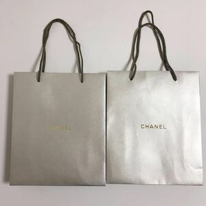 即決☆CHANEL シャネル 本物 限定 レア シルバー 紙袋 小 2枚セット 23×19×8cm 保管品 ②