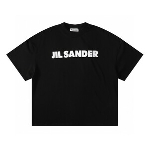 新品未使用タグ◆ジルサンダー jil sander フロントロゴ 半袖シャツ Black 黒 size M