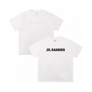 新品未使用タグ◆ジルサンダー jil sander フロントロゴ 半袖シャツ white 白 size M