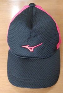 【未使用品】ミズノ　ソフトテニス　キャップ 赤 黒 レッド ブラック 帽子